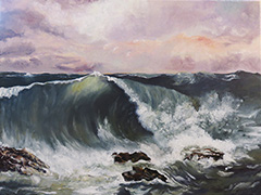 "La vague d'après Courbet" Huile sur toile  61cm x 46cm